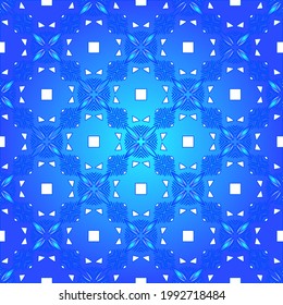 Geometric vector pattern with azure and blue gradient. simple ornament for wallpapers and backgrounds.