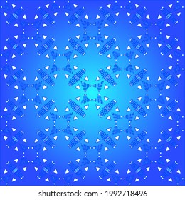 Geometric vector pattern with azure and blue gradient. simple ornament for wallpapers and backgrounds.