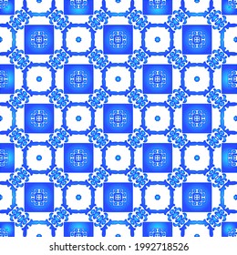 Geometric vector pattern with azure and blue gradient. simple ornament for wallpapers and backgrounds.