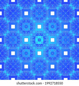 Geometric vector pattern with azure and blue gradient. simple ornament for wallpapers and backgrounds.