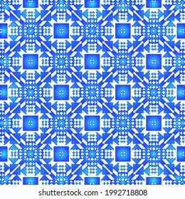 Geometric vector pattern with azure and blue gradient. simple ornament for wallpapers and backgrounds.