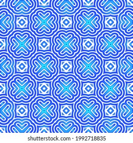 Geometric vector pattern with azure and blue gradient. simple ornament for wallpapers and backgrounds.