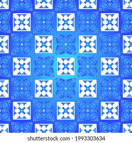 Geometric vector pattern with azure and blue gradient. simple ornament for wallpapers and backgrounds.