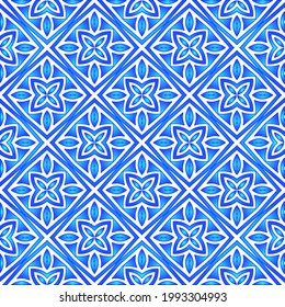 Geometric vector pattern with azure and blue gradient. simple ornament for wallpapers and backgrounds.