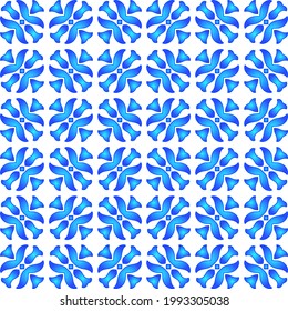 Geometric vector pattern with azure and blue gradient. simple ornament for wallpapers and backgrounds.