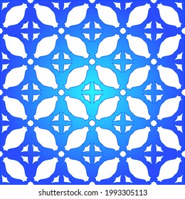 Geometric vector pattern with azure and blue gradient. simple ornament for wallpapers and backgrounds.