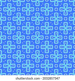 Geometric vector pattern with azure and blue gradient. simple ornament for wallpapers and backgrounds.