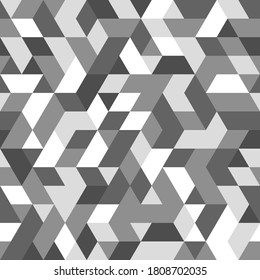 Geometric vector pattern with black, gray and white triangles. Geometric modern ornament. Seamless abstract background