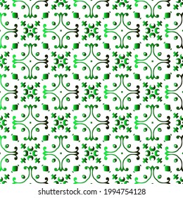 Geometric vector pattern with black and green gradient. simple ornament for wallpapers and backgrounds.