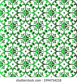 Geometric vector pattern with black and green gradient. simple ornament for wallpapers and backgrounds.