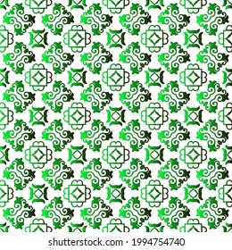 Geometric vector pattern with black and green gradient. simple ornament for wallpapers and backgrounds.