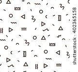 Geometric Vector pattern with black and white. Form a triangle, a line, a circle. Hipster fashion Memphis style.