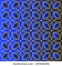 Geometric vector pattern with blue and black gradient. simple ornament for wallpapers and backgrounds.