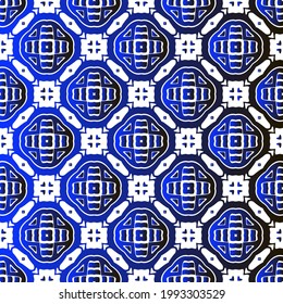 Geometric vector pattern with blue and black gradient. simple ornament for wallpapers and backgrounds.