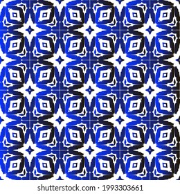 Geometric vector pattern with blue and black gradient. simple ornament for wallpapers and backgrounds.