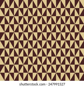 Geometric vector pattern with brown and golden triangles. Seamless abstract texture for wallpapers and backgrounds