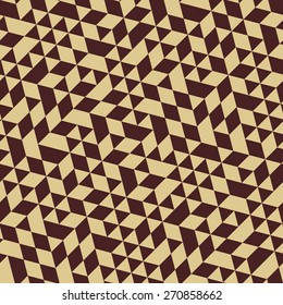 Geometric vector pattern with brown and golden triangles. Seamless abstract texture for wallpapers and backgrounds