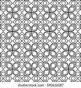 Geometric vector pattern. Can be used as wallpaper, background texture, pattern fill, web page background, surface texture. Monochrome geometric ornament