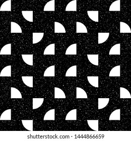 Geometric vector pattern with circles and semicircles. Modern abstract background with simple shapes and  texture.
