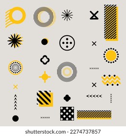 Geometric Vector pattern Collection Memphis and seamless pattern.