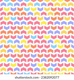 Geometric vector pattern with colored arrows. Geometric modern ornament. Seamless abstract background