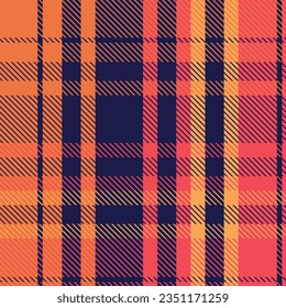 Geometric vector pattern. Colorful plaid plaid in pastel blue, orange, green, yellow, white colors for gift paper, textiles. For the design.