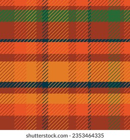 Geometric vector pattern. Colorful plaid plaid in pastel blue, orange, green, yellow, white colors for gift paper, textiles. For the design.