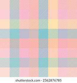 Geometric vector pattern. Colorful plaid plaid white pink delicate color for gift paper, textiles. For the design.