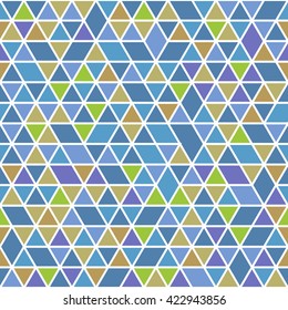 Geometric vector pattern with colorful triangles. Seamless abstract background