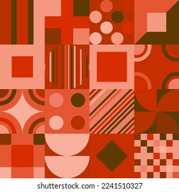 Geometric vector pattern design in Bauhaus styles, background design, for web design, business card, invitation card, poster, landing page, book cover design. 