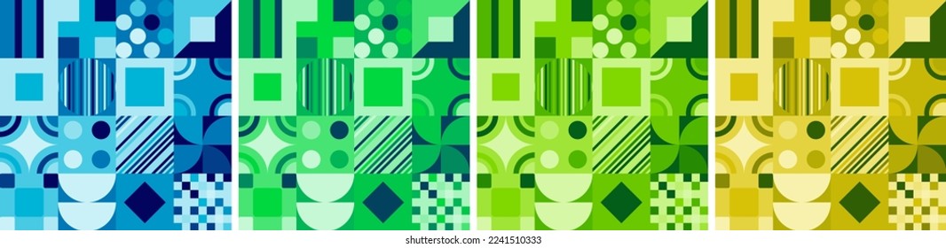 Geometric vector pattern design in Bauhaus styles, background design, for web design, business card, invitation card, poster, landing page, book cover design. 