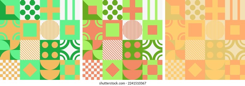 Geometric vector pattern design in Bauhaus styles, background design, for web design, business card, invitation card, poster, landing page, book cover design. 