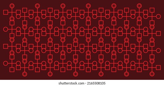 Geometric vector pattern design in full of red color for fabrics, textile, or carpet.