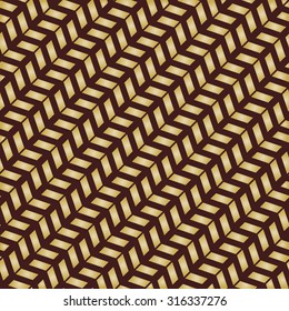 Geometric vector pattern with diagonal golden arrows. Seamless abstract background