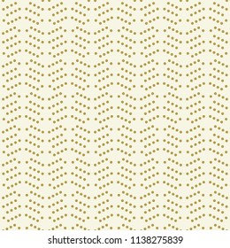 Geometric vector pattern with dotted elements. Geometric modern golden dotted ornament. Seamless abstract background
