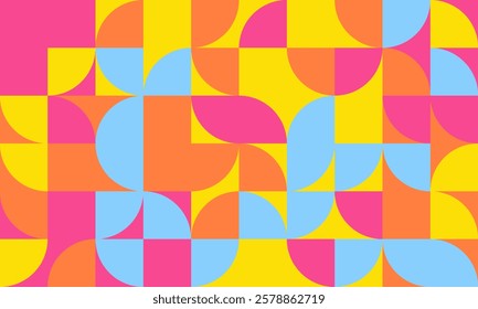 Geometric vector pattern featuring minimal shapes and seamless design. Great for abstract backgrounds, trendy posters, or textile prints. Modern and artistic simplicity.