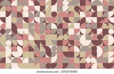 Geometric vector pattern featuring minimal shapes and seamless design. Great for abstract backgrounds, trendy posters, or textile prints. Modern and artistic simplicity.