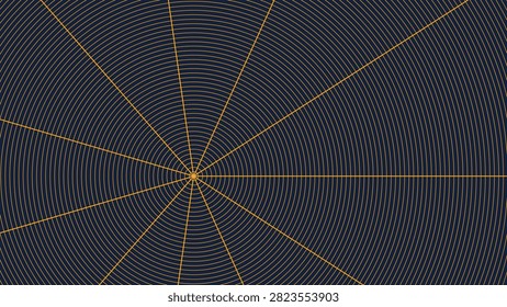 Geometric vector pattern featuring radial grid lines and circular paths, professional architectural blueprint style, technical drawing background art