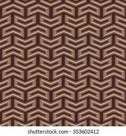 Geometric vector pattern with golden arrows. Seamless abstract background