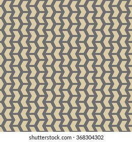 Geometric vector pattern with golden arrows. Seamless abstract background