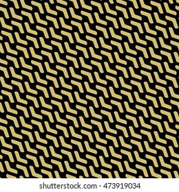 Geometric vector pattern with golden arrows. Seamless abstract background
