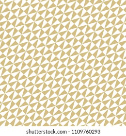 Geometric vector pattern with golden triangles. Geometric modern ornament. Seamless abstract background