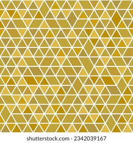 Geometric vector pattern with golden triangles. Geometric modern ornament. Seamless abstract background
