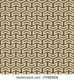 Geometric vector pattern with golden triangles. Seamless abstract background