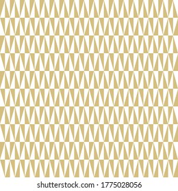 Geometric vector pattern with golden and white triangles. Geometric modern ornament. Seamless abstract background