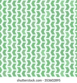 Geometric vector pattern with green arrows. Seamless abstract background