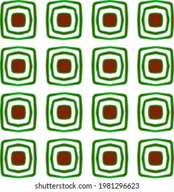  Geometric vector pattern with green and red colors. Seamless abstract ornament for wallpapers and backgrounds.
