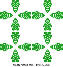  Geometric vector pattern with green and red colors. Seamless abstract ornament for wallpapers and backgrounds.
