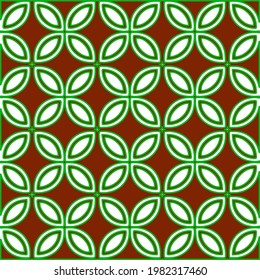 Geometric vector pattern with green and red colors. Seamless abstract ornament for wallpapers and backgrounds.