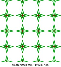 Geometric vector pattern with green and red colors. Seamless abstract ornament for wallpapers and backgrounds.